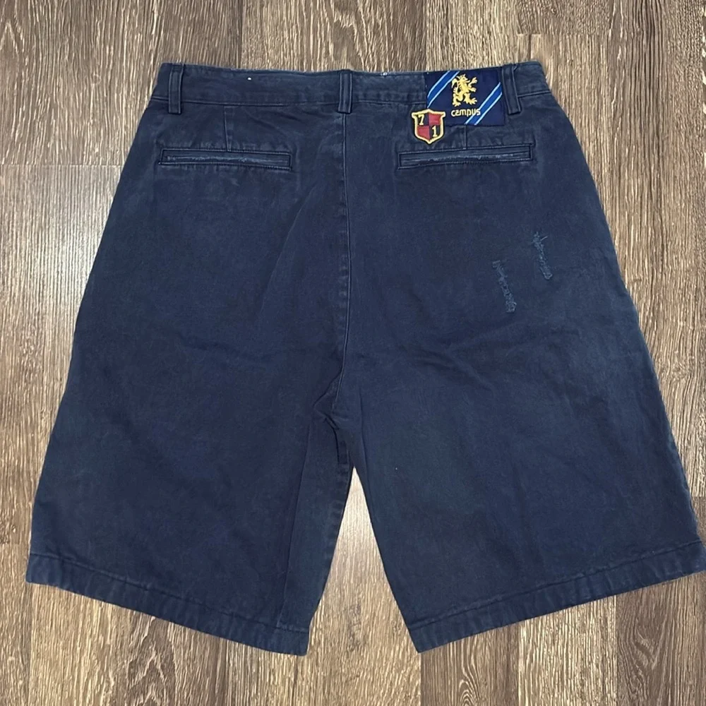 Men's Campus Brand Distressed Navy Blue Shorts size 36